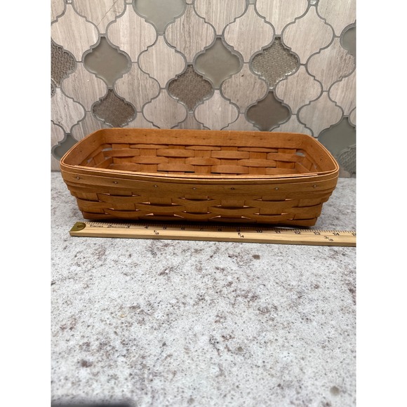 Longaberger Other - Longaberger Handwoven Rectangular Bread Basket Dresden Ohio USA Brown 14x7.5x3.5